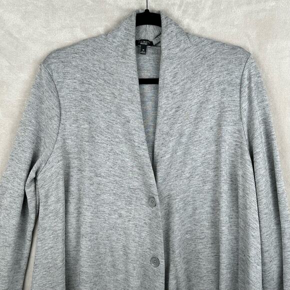 Talbots Sweater Womens Medium Gray Button Front Cardigan Wool Blend Lagenlook - Picture 4 of 12